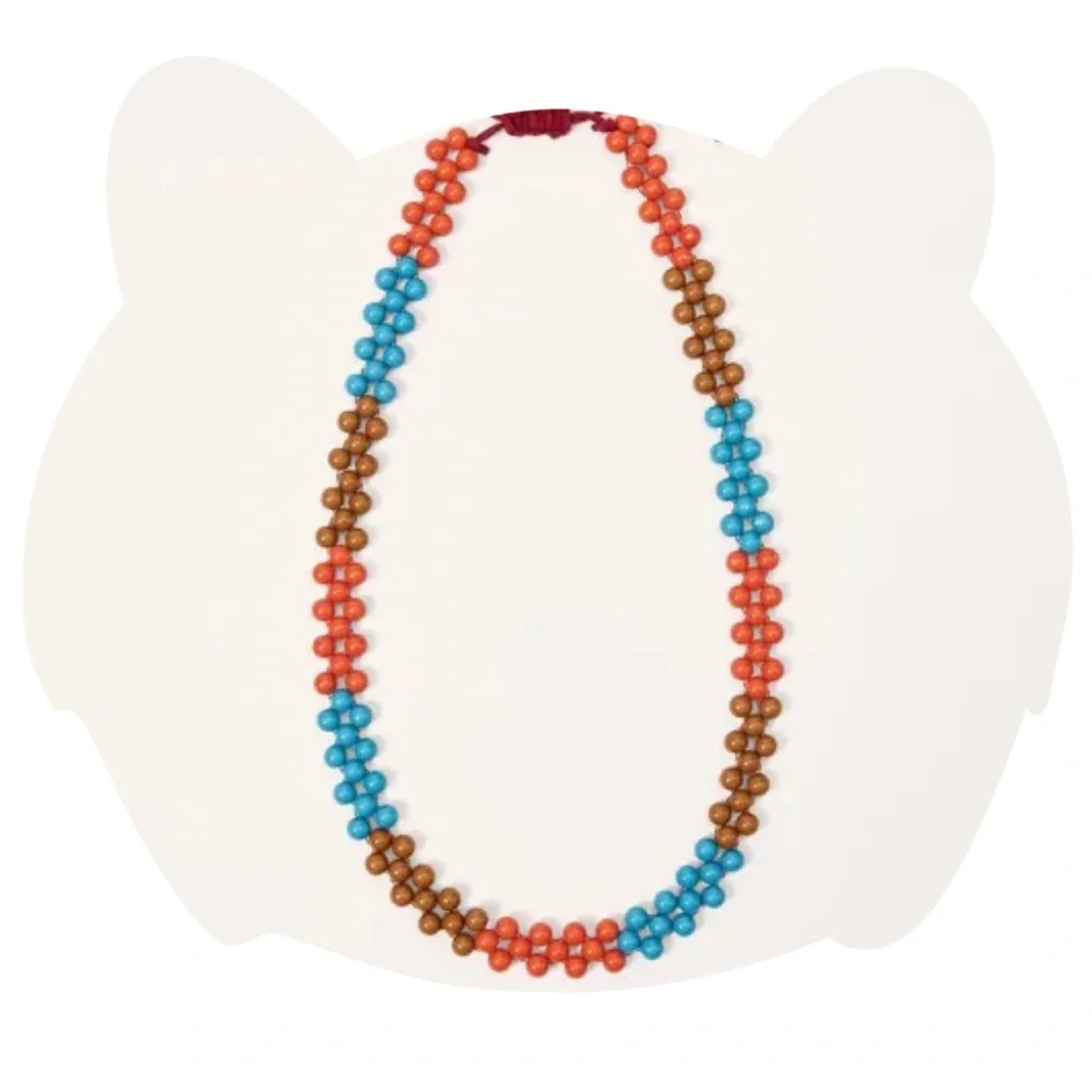 Zara Bead Necklace On Textile Cord Adjustable Length